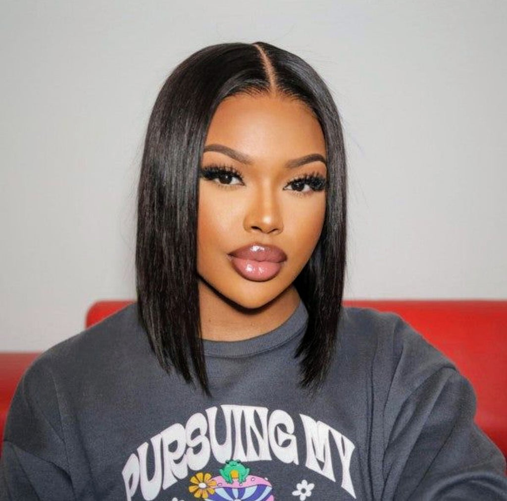 Wigfever M-cap Silky Straight 9x6 Short Bob Wear Go Glueless Bleached Tiny Knots Pre Plucked Pre-Cut HD Lace Closure Wig