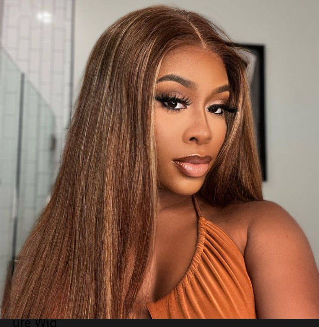 Highlight Silky Straight Wear Go Pre-Plucked And Pre Cut Glueless 7*4 Lace Closure Wig