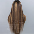 Layered Cut Highlight Silky Straight Wear Go Pre-Plucked And Pre Cut Glueless 7*4 Lace Closure Wig