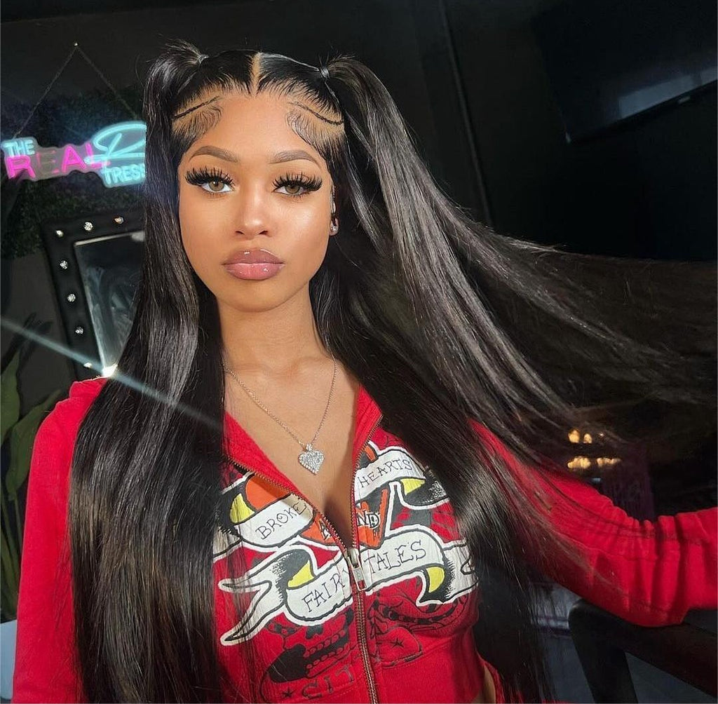 M-cap Silky Straight 9x6 Wear Go Glueless Bleached Tiny Knots Pre-Cut Lace Closure Pre Plucked Human Hair Wig