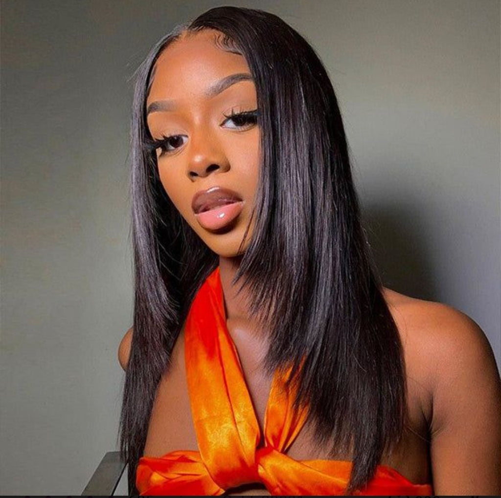 M-cap Silky Straight 9x6 Wear Go Glueless Bleached Tiny Knots Pre-Cut Lace Closure Pre Plucked Human Hair Wig