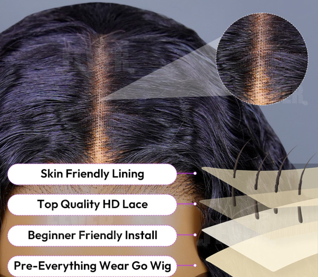 Top Tier HD HIGHEST QUALITY Natural Body Wave Pre-Cut 13x4 Lace Frontal Bleached Knots Natural Hairline Wear Go Glueless Wig With Invisi Draw-Strings