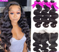 Brazilian Body Wave Hair 3Bundles With 13x4 Lace Frontal 100% Human Hair Extensions