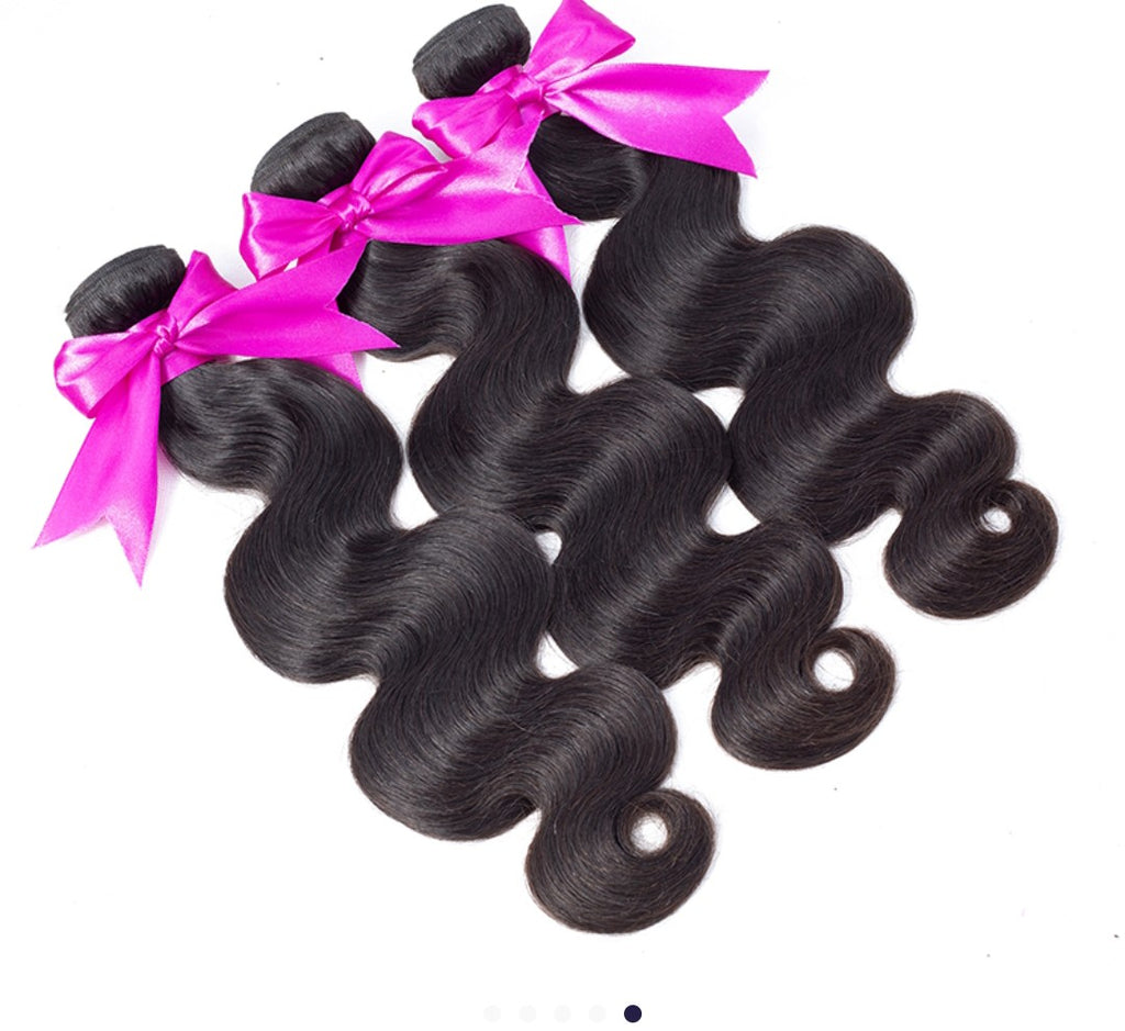 Brazilian Body Wave Hair 3Bundles With 13x4 Lace Frontal 100% Human Hair Extensions