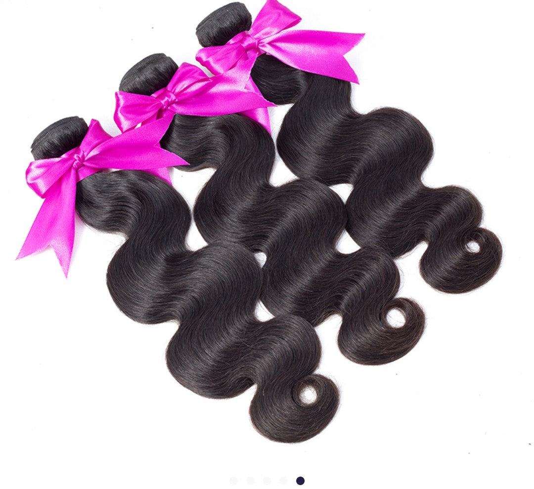 Brazilian Body Wave Hair 3Bundles With 13x4 Lace Frontal 100% Human Hair Extensions